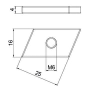 OBO Bettermann Vertr - Gleitmutter Gleitmutter ACMSN M6 A4 M6, für Profilsch. − 100 Stück