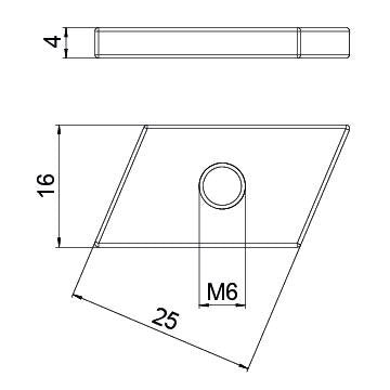 OBO Bettermann Vertr - Gleitmutter Gleitmutter ACMSN M6 A4 M6, für Profilsch. − 100 Stück