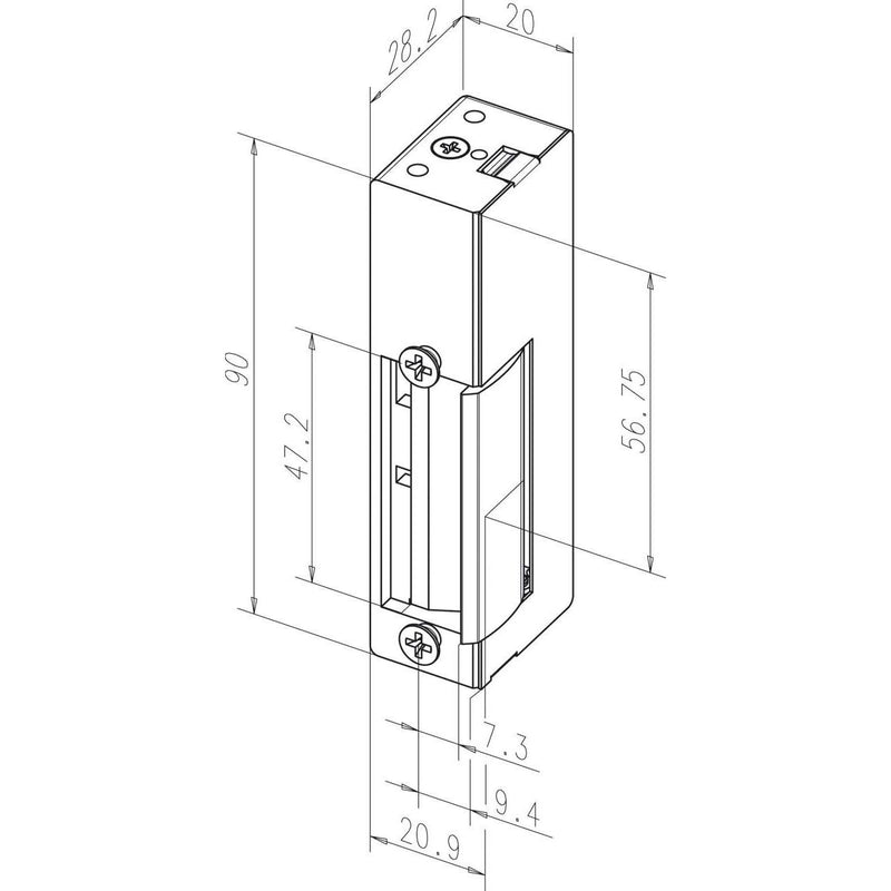 Assa Abloy effeff - Elektrischer Türöffner Universal 14E---------D11 6-12VAC DIN li/re