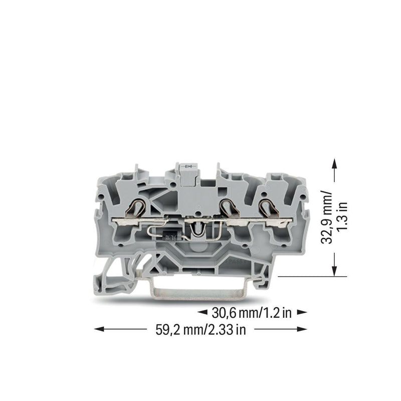 WAGO - Bauelement-Reihenklemme 3-Leiter-Diodenklemme 2002-1311/1000-410 mit Diode 1N4007, gr − 100 Stück