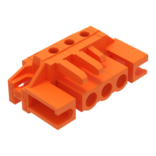 WAGO - Leiterplattensteckverbinder THT-Federleiste abgewink. 232-263/047-000 Maß 5,08mm,orange − 50 Stück