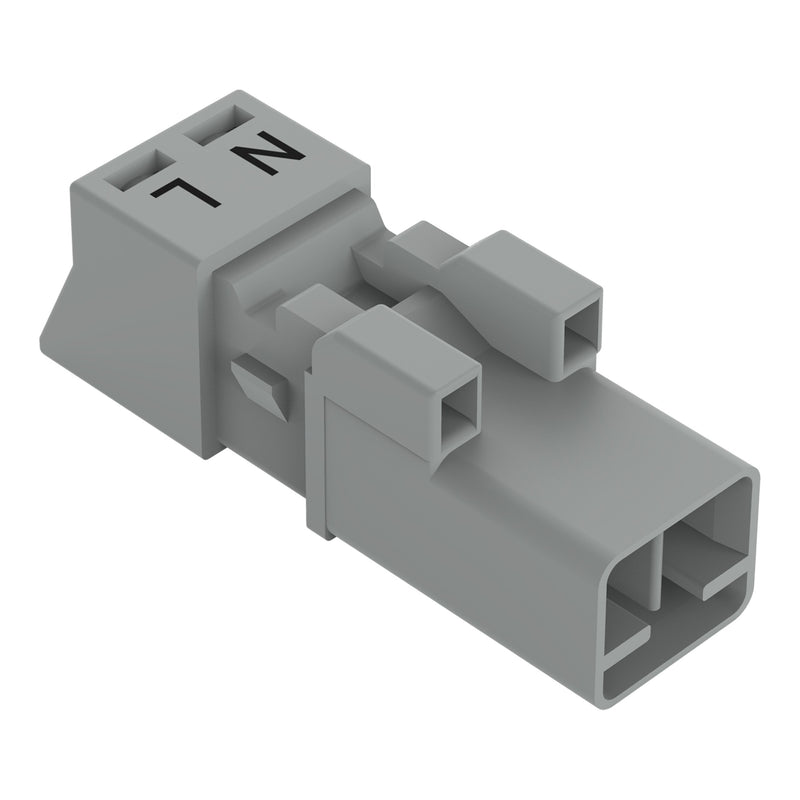 WAGO - Steckverbinder für steckbare Gebäudeinstallation Stecker 2-polig 890-252/060-000 grau − 50 Stück