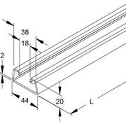 Niedax - Stiel/Profilschiene Ankerschiene 2985/6 BO − 30 Meter