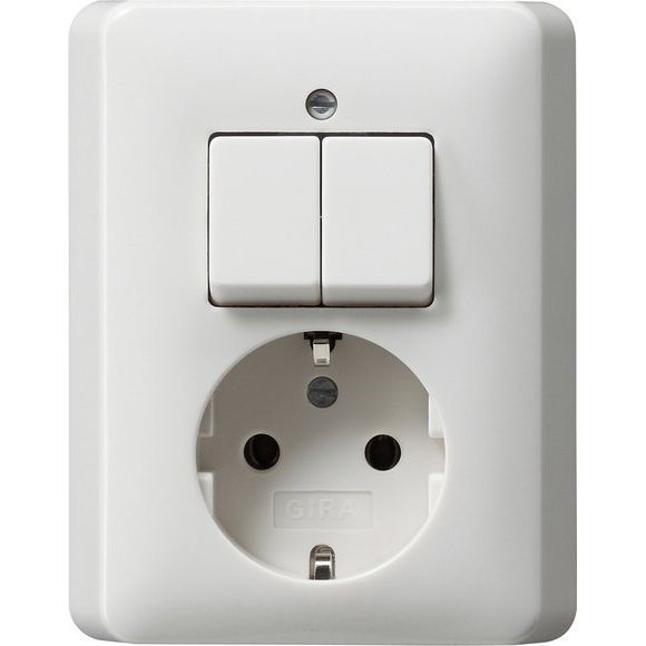 Gira - Schalter-/Steckdosenkombination Schuko-Serienschalt. rwsgl 017503
