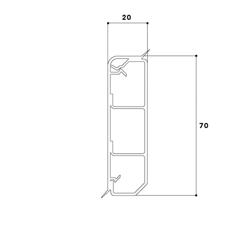 GGK - Sockelleistenkanal komplett SL-Unter-u.Obert. 20x70 C 112430 20x70 C alp − 2 Meter