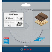 Bosch - Kreissägeblatt PRO Wood Kreissägeblatt, 2608643071 85 x 1.1 x 15 mm