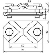 DEHN - Trennklemme für Blitzschutz Verbindungs-/Trennklemme VTK710FL3040CU Cu f.Rd7-10/Fl30-40