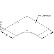 Rico - Deckel Bogen für Kabeltragsystem Abdeckung 15W12-200-BR Bogen 90Grad