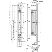 Assa Abloy effeff - Schließblech/Riegelkasten/Schlosshaken Flachschließblech 809HZV----35-01 verstellbar