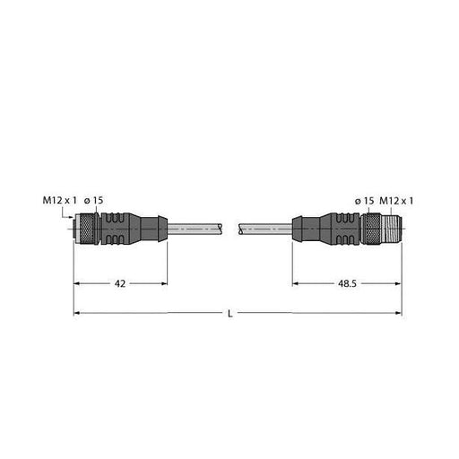 Turck - Rundsteckverbinder, feldkonfektionierbar (Industriesteckverbinder) RFID-Leitung RK4.5T-5-R#7030332 Economy