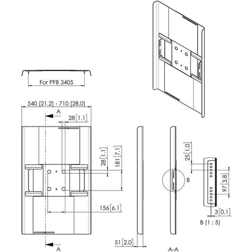 Vogels - Zubehör/Ersatzteile für Unterhaltungselektronik Rückwandabdeckung fDisplay PFA9120 sw Connect-it,HF,42-47Z