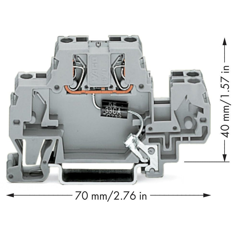 WAGO - Bauelement-Reihenklemme Bauelementklemme 870-523/281-592 Suppressordiode,grau − 25 Stück