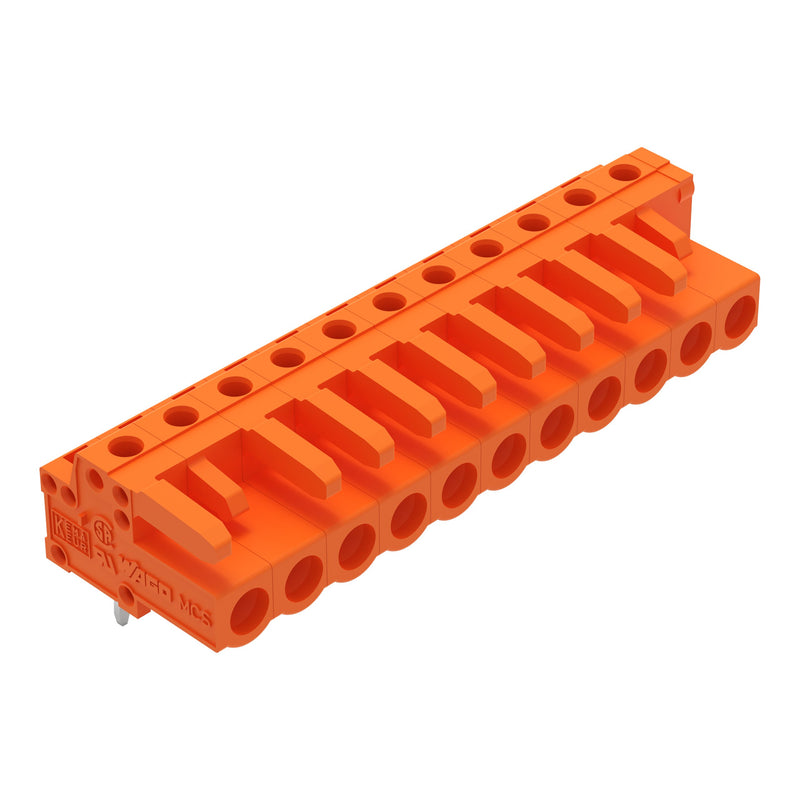 WAGO - Leiterplattensteckverbinder THT-Federleiste abgewink. 232-271 Maß 5,08mm,orange − 25 Stück