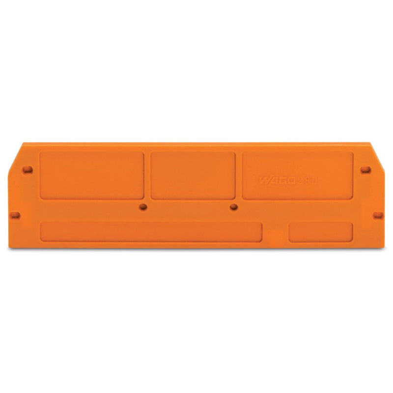 WAGO - Abschluss- und Zwischenplatte für Reihenklemme Abschlußplatte 280-373 orange − 100 Stück