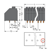 WAGO - Leiterplattenklemme THR-Leiterplattenklemme 250-405/353-604 Drücker,0,5mm²,sw − 85 Stück