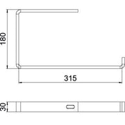 OBO Bettermann - Wand- und Deckenbügel für Kabeltragsystem Abhängebügel Flachstahl AHB 300 FTK SW B300mm Stahl PES135