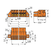 WAGO - Kabelsteckverbinder für Leiterplattensteckverbinder 1-Leiter-Federleiste 2231-319/031-000 Push-inCAGECLAMP,or − 10 Stück