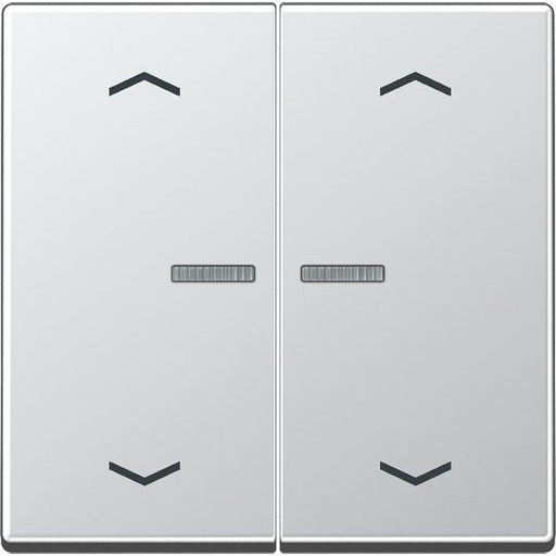 Jung - Abdeckung/Bedienelement für Installationsschalterprogramme Wippe Symbole alu A 595 KO5MP AL für Taster 2-fach