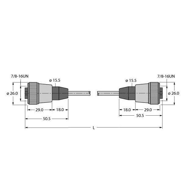 Turck - Konfektioniertes Sensor-Aktor-Kabel Feldbusleitung RKV-RKV-FB#8900617 4-polig