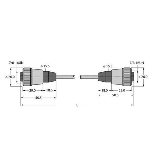 Turck - Konfektioniertes Sensor-Aktor-Kabel Feldbusleitung RKV-RKV-FB#8900617 4-polig
