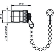 Telegärtner - Zubehör/Ersatzteile für Fernmeldetechnik TNC-Abdeckkappe m.Kette 100021284 (F) − 5 Stück