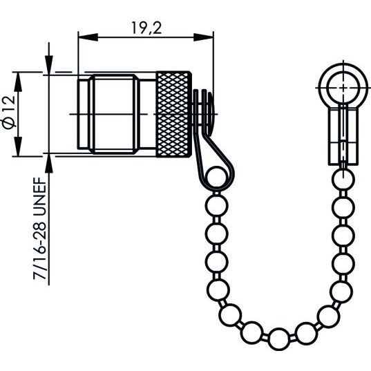 Telegärtner - Zubehör/Ersatzteile für Fernmeldetechnik TNC-Abdeckkappe m.Kette 100021284 (F) − 5 Stück