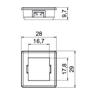 OBO Bettermann - Einsatz/Abdeckung für Kommunikationstechnik DATA Modul 01 (1972) SB DT1 für steckbaren Decke
