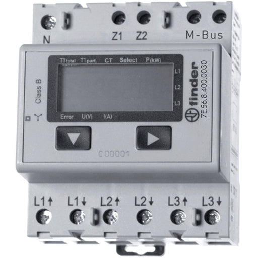 Finder - Elektrizitätszähler Wandlerzähler 7E.56.8.400.0030 LCD-M-Bus-Schnittst. − 1 Stück by Finder
