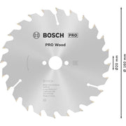 Bosch - Kreissägeblatt PRO Wood Kreissägeblatt, 2608640596 160 x 2,6 x 20 mm