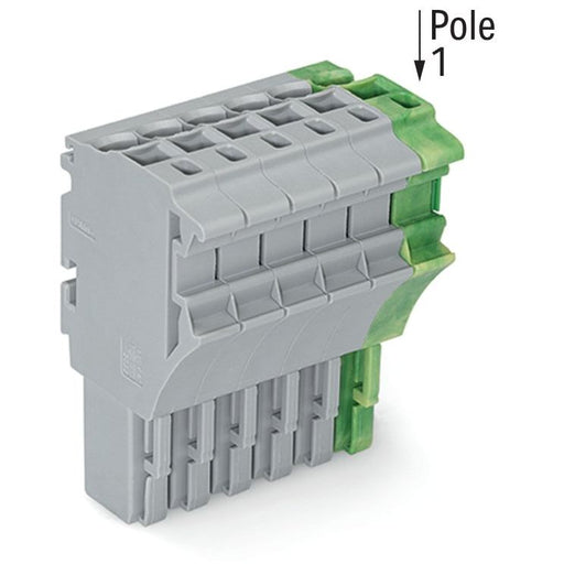 WAGO - Ein- und mehrpolige Klemmenleiste 1-Leiter-Federleiste 2022-106/000-036 4 mm²,gr/gn-ge − 50 Stück