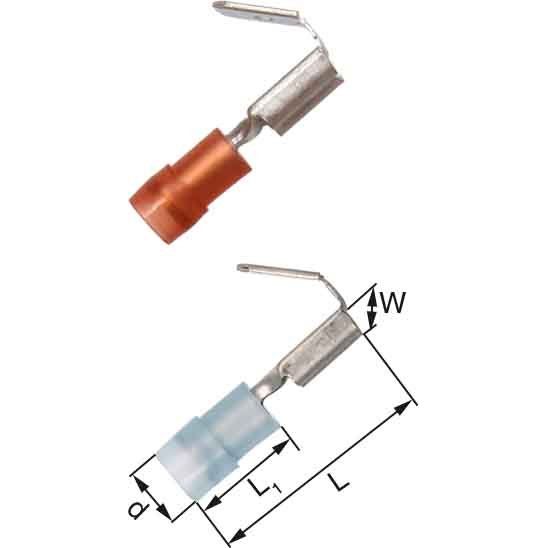 Elpress - Rund-/Flachsteckverbindung Isolierte Verbinder KA1507FLSH-PB − 100 Stück