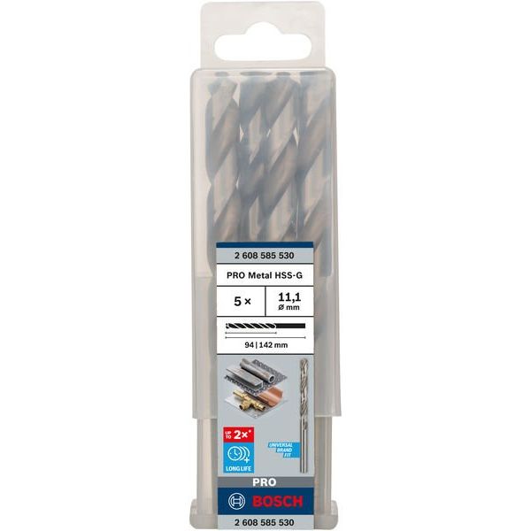 Bosch - Bohrer PRO Metal HSS-G 2608585530 Spiralbohrer 11,1 x