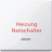 Merten - Abdeckung/Bedienelement für Installationsschalterprogramme Wippe Kontr.Fenster pws/gl 435119 Aufdruck Heizung