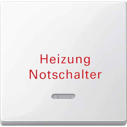Merten - Abdeckung/Bedienelement für Installationsschalterprogramme Wippe Kontr.Fenster pws/gl 435119 Aufdruck Heizung