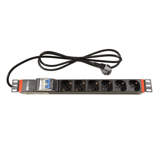 Televes - Mehrfachsteckdose 19" Steckdosenleiste USDL6SA 1HE, 6-f.16A