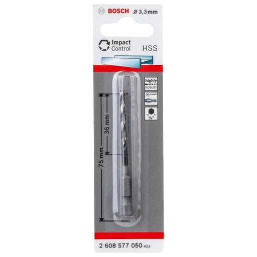 Bosch - Bohrer HSS Spiralbohrer mit 2608577050 Sechskantschaft 3,3