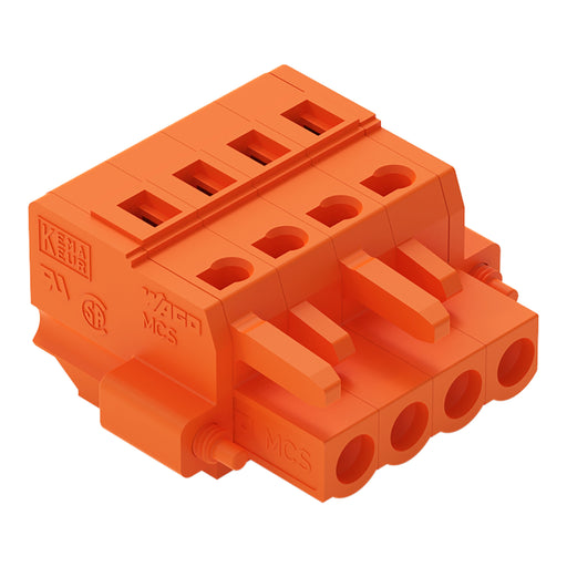 WAGO - Kabelsteckverbinder für Leiterplattensteckverbinder 1-Leiter-Federleiste 231-304/107-000 CAGECLAMP,2,5mm²,or − 50 Stück