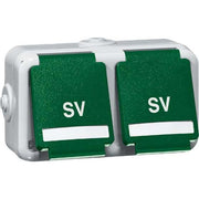 Peha - Schalter-/Steckdosenkombination Steckdose SCHUKO D 6632 WAB NA GN SV Beschrift.,SV,grün