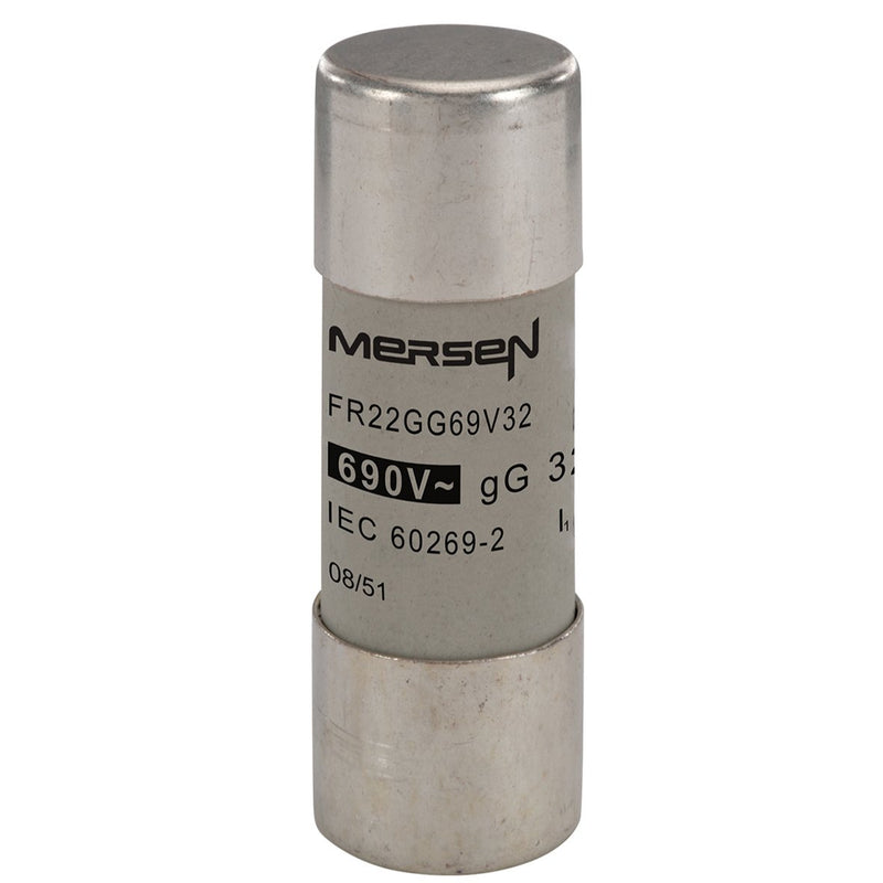 Mersen - Zylindrische Sicherung Sicherungseinsatz zylindr. FR22GG69V32 gG 22x58 32A − 10 Stück