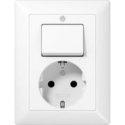 Jung - Schalter-/Steckdosenkombination SCHUKO-Steckdose aws AS 5576 U WW 16A 250V m.Schalter