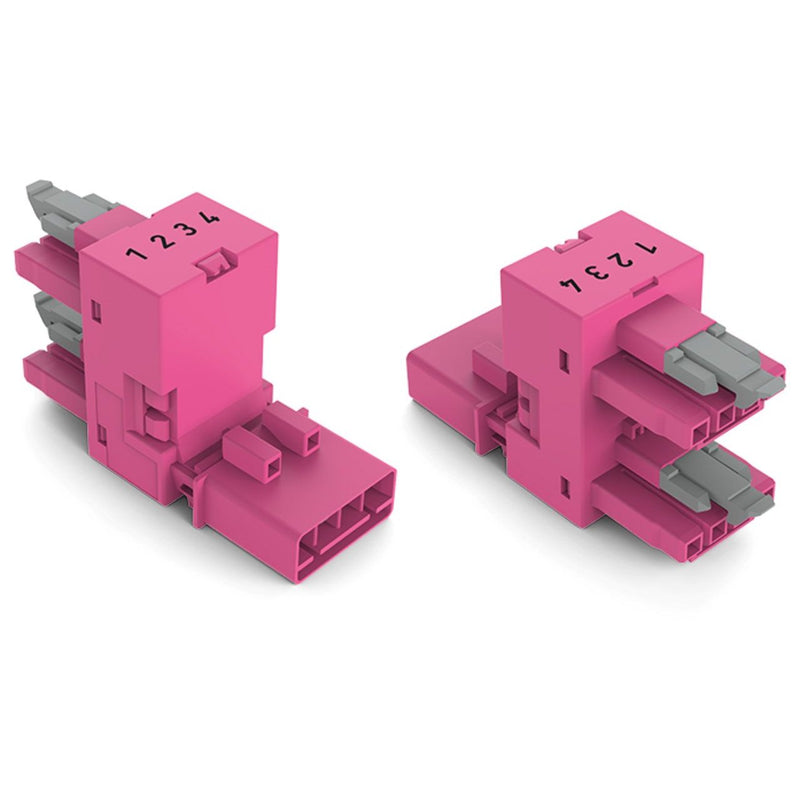 WAGO - Kompaktverteiler für steckbare Gebäudeinstallation h-Verteiler 4-polig 890-1683 Kod. B,pink − 50 Stück