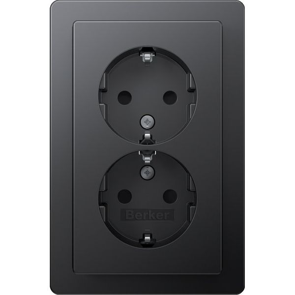 Berker - Steckdose Doppelsteckdose SCHUKO 47596086 Q.1 anthrazit samt