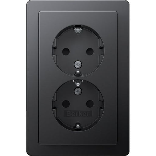 Berker - Steckdose Doppelsteckdose SCHUKO 47596086 Q.1 anthrazit samt