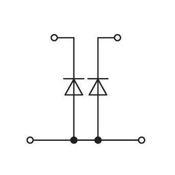 WAGO - Bauelement-Reihenklemme Bauelementklemme 2002-2213/1000-487 2 Dioden 1N4007,grau − 50 Stück