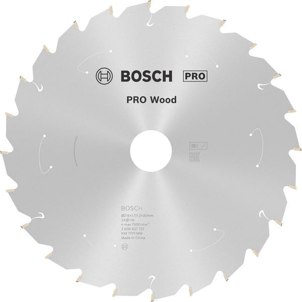 Bosch - Kreissägeblatt PRO Wood cordless 2608837721 Kreissägeblatt 216 x