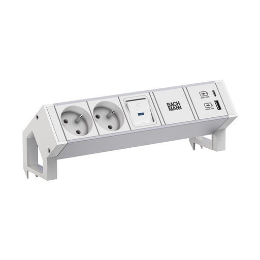 Bachmann - Multi-Tischsteckdose Steckdosenleiste 937.410 DESK2 ALU WHITE