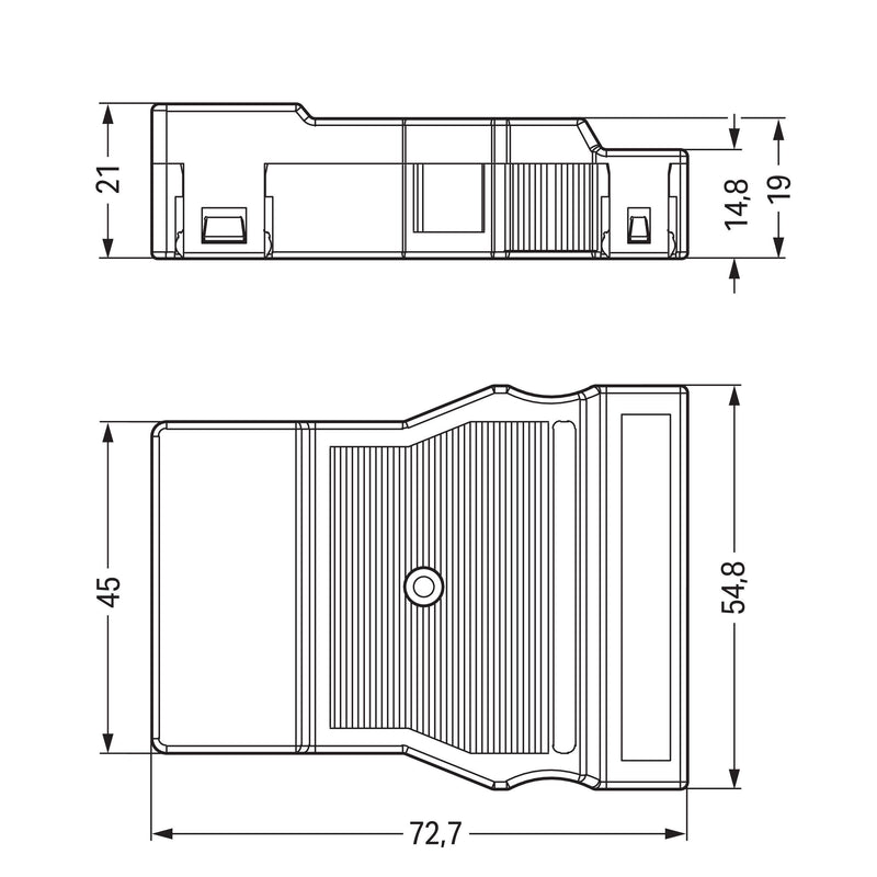 WAGO - Zubehör/Ersatzteile für steckbare Gebäudeinstallation Zugentlastungsgehäuse 770-503/020-000 1 Leitung,sw − 25 Stück