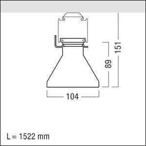 Zumtobel Group - Lichtleiste LED - Lichtbandleuchte TECTON MPO #42184102 5500 - 840 L1500 LDEWH
