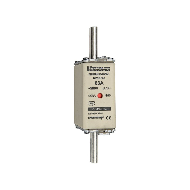 Mersen - Messersicherung NH-Sicherungseinsatz SF NH0GG50V63 Gr.0 gG 63A/500V KM
