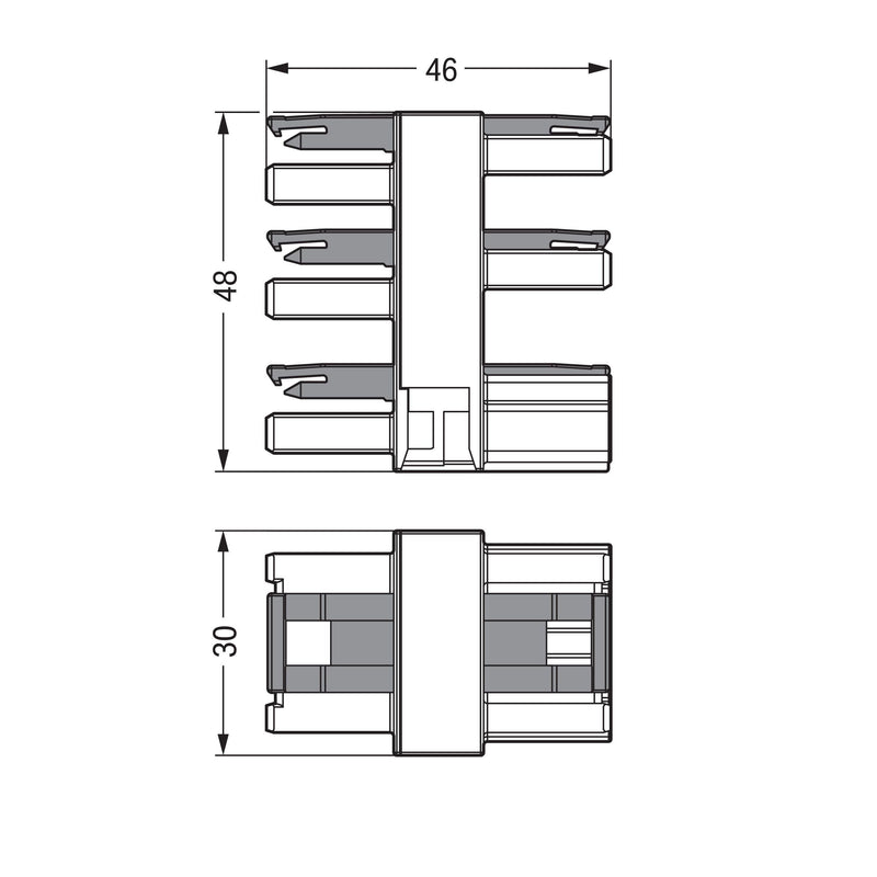 WAGO - Kompaktverteiler für steckbare Gebäudeinstallation Verteiler 770-658 250V 25A 3p. weiß − 25 Stück